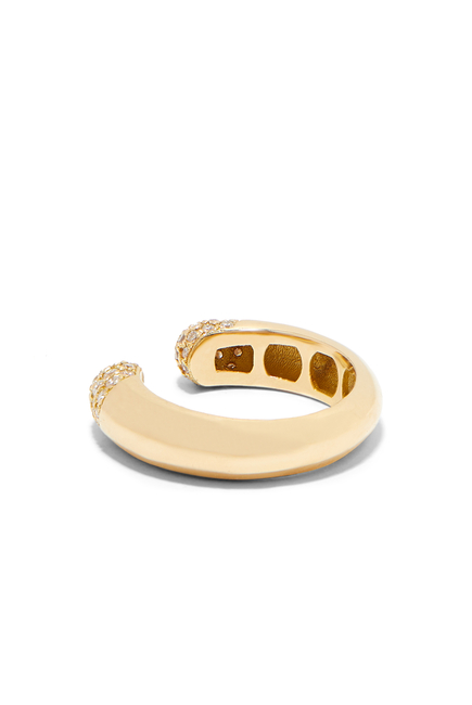 Tube Ring, 14K Yellow Gold & Diamond